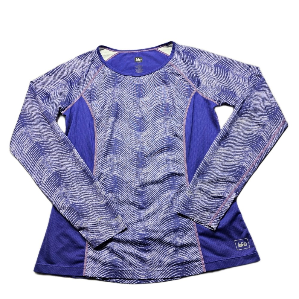 REI Athletic Shirt Womens Small Purple Performance Running Long Sleeve Pullover